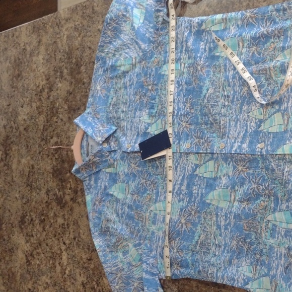 NWT Izod Saltwater dockside print button down short sleeve shirt size XL - Picture 6 of 7